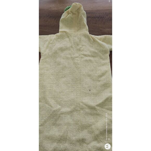 Vintage handmade baby bunting w bunny trim yellow green Easter lined - Picture 8 of 13